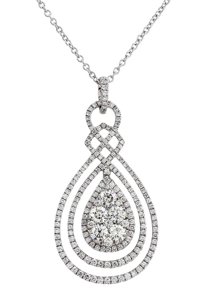 Diamond Pear Pendant Chain