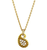 Estate Carrera Y Carrera Diamond Yellow Gold Paisley Pendant