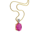 Estate Pink Tourmaline Solitaire Pendant