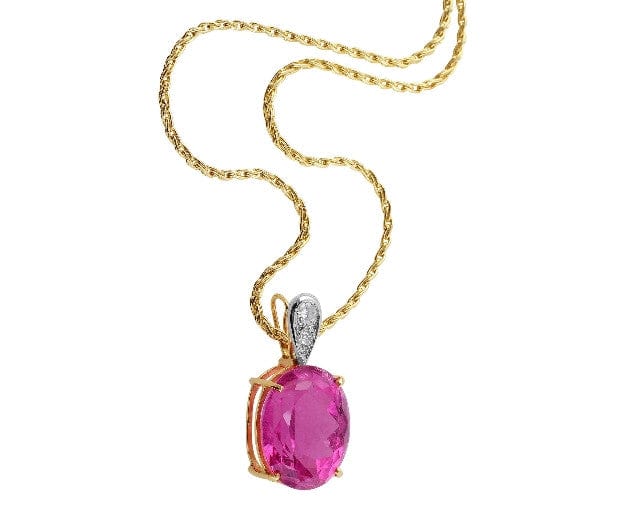 Estate Pink Tourmaline Solitaire Pendant