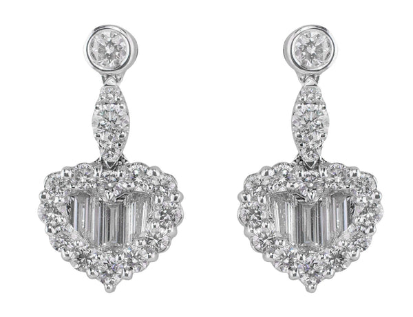2ct Heart-Shaped Diamond Earrings