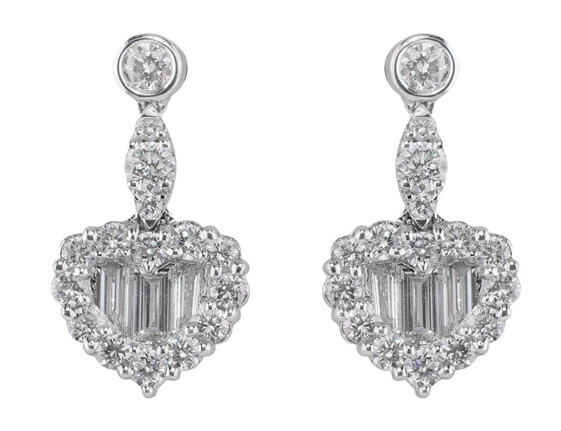 2ct Heart-Shaped Diamond Earrings