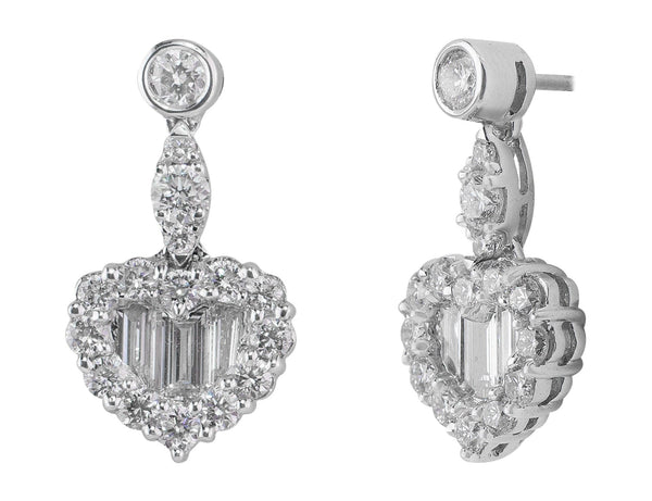 2ct Heart-Shaped Diamond Earrings