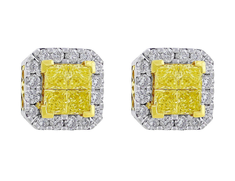 Luxury Yellow Radiant Cut Gem Sterling Silver Drop Earrings – shine of  diamond