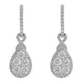 Diamond Cluster Teardrop Earrings