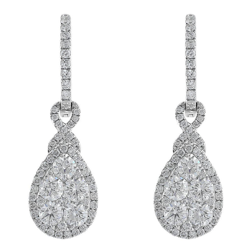 Diamond Cluster Teardrop Earrings