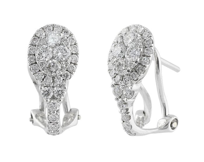 Diamond Teardrop Lever Back Earrings