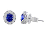 18kt White Gold Oval Sapphire Studs