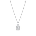 18K WHITE GOLD BAGUETTE AND RBC DIAMOND PENDANT