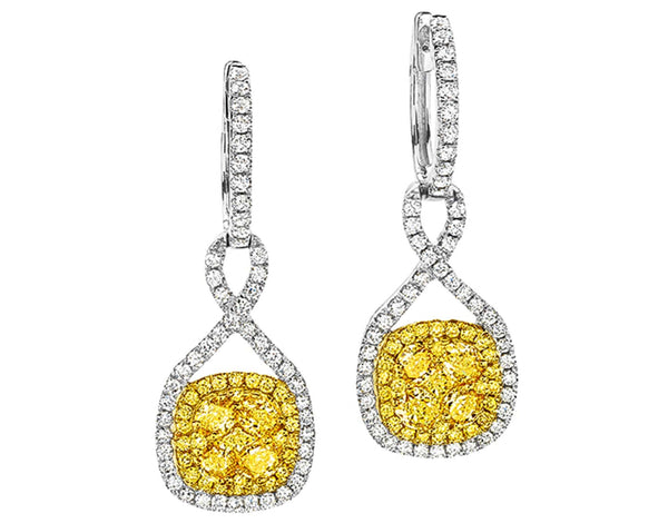 Fancy Yellow Diamond Pavê Earrings