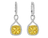 Fancy Yellow Diamond Pavê Earrings