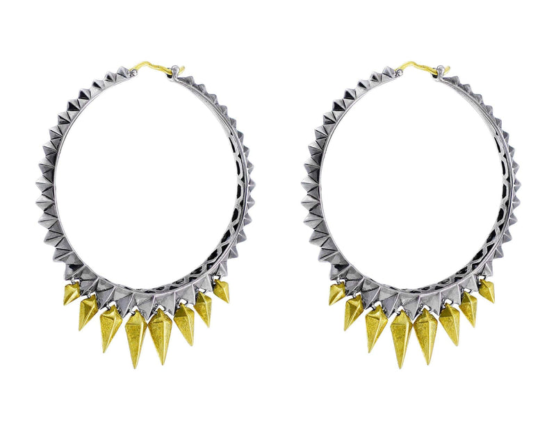 Stephen Webster Studded Spike Hoop Earrings