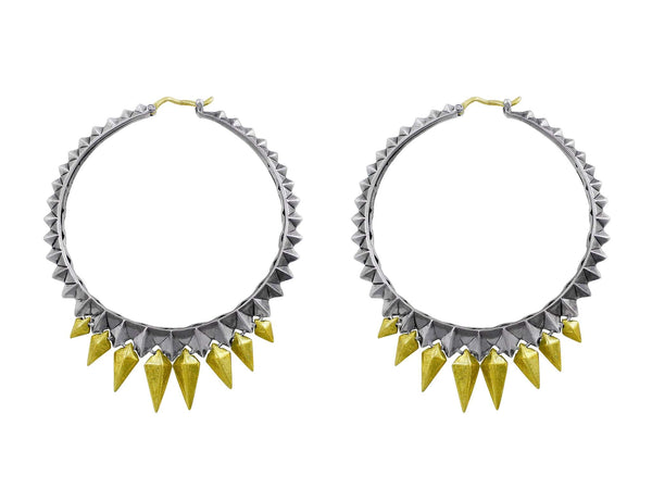 Stephen Webster Studded Spike Hoop Earrings