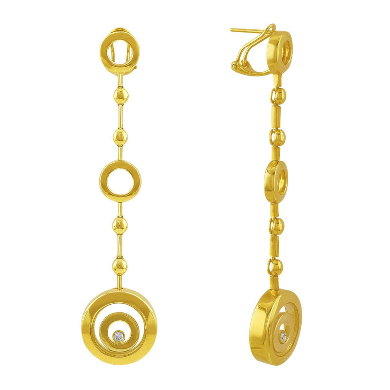 Gold Circles Diamond Earrings