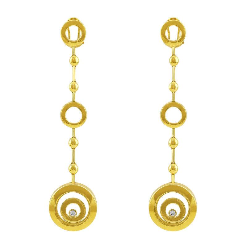 Gold Circles Diamond Earrings