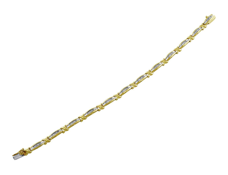 Estate 14kt Yellow & White Gold Diamond Bracelet