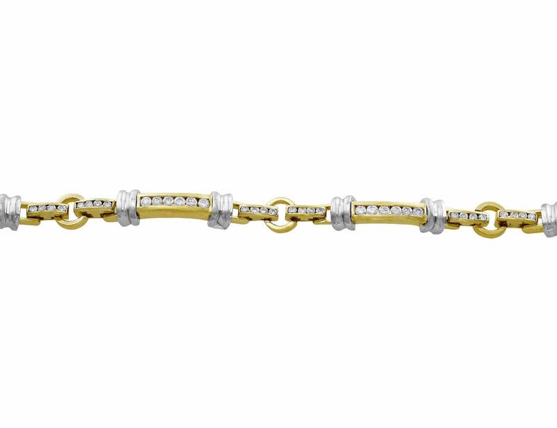 Estate 14kt Gold Channel Set Diamond Bracelet