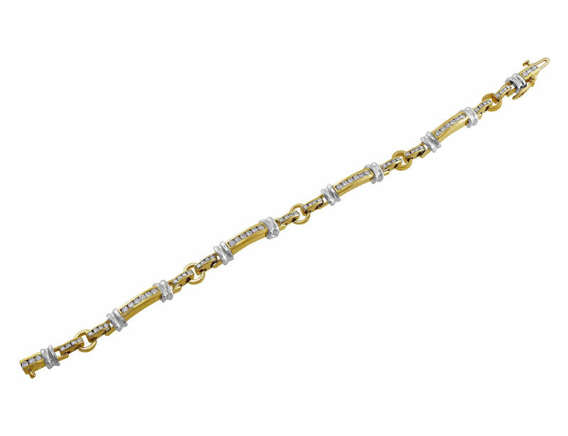 Estate 14kt Gold Channel Set Diamond Bracelet