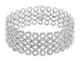 Wide White Gold Diamond Bracelet