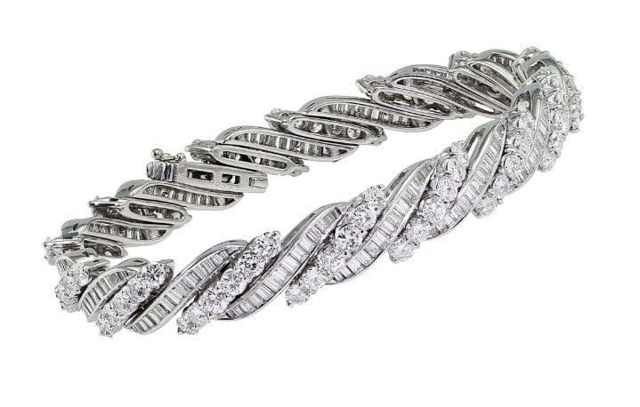 Estate Swiss Made Platinum Diamond Bracelet