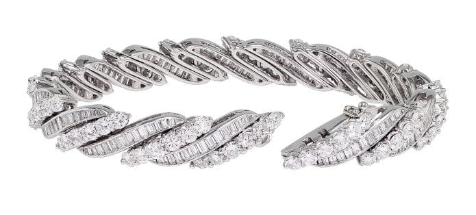 Estate Swiss Made Platinum Diamond Bracelet