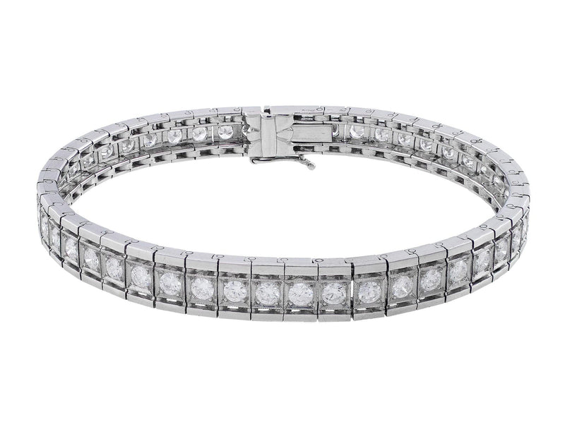 Estate Platinum Diamond Tennis Bracelet