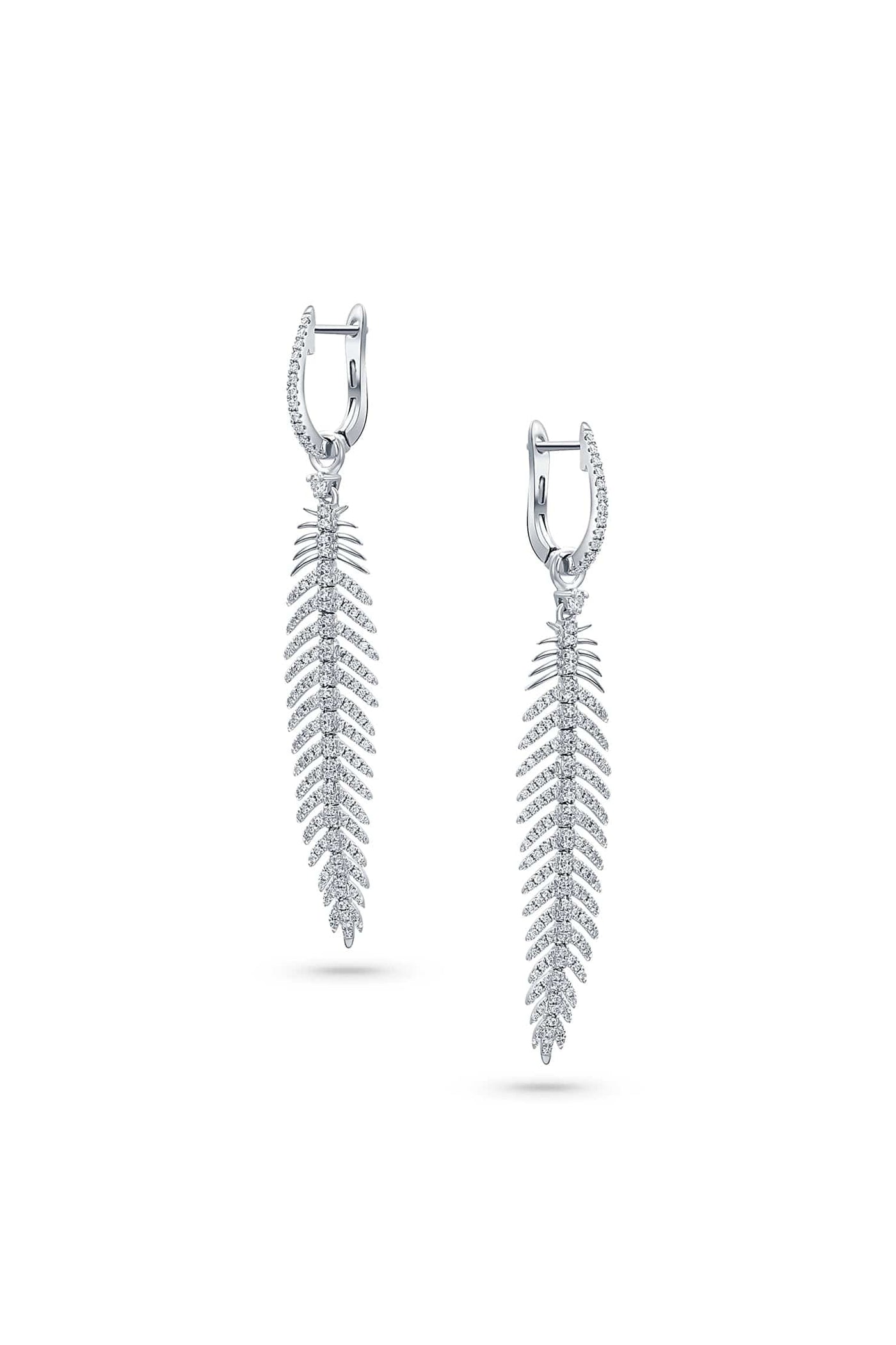 White gold feather earrings outlet