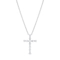 18K White Gold 0.39ctw Diamond Cross Pendant Necklace