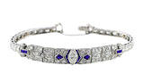 Estate 1920's Diamond Sapphire Bracelet