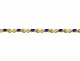 Estate Sapphire & Diamond 14kt Yellow Gold Bracelet