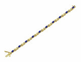 Estate Sapphire & Diamond 14kt Yellow Gold Bracelet