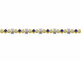 14kt Yellow Gold Princess Sapphire & Diamond Bracelet