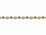 14kt Yellow Gold Princess Sapphire & Diamond Bracelet