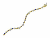 14kt Yellow Gold Princess Sapphire & Diamond Bracelet