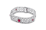 Platinum Art Deco Ruby and Diamond Bracelet