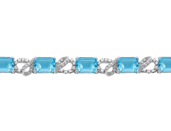 Platinum Aquamarine & Diamond Bracelet