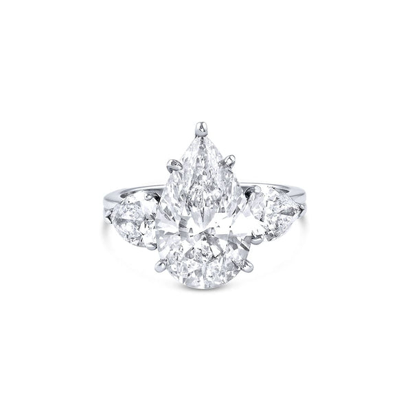 "Tiffany" Set 5.08Ct Pear Diamond Ring - Estate