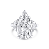 Rivière Platinum 6.34 ct Pear Shaped Diamond Ring