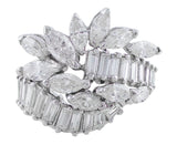 Estate Baguette and Marquise Diamond Platinum Ring