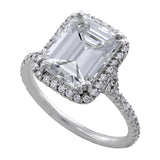 3ct Emerald Cut Estate Riviera Diamond Ring