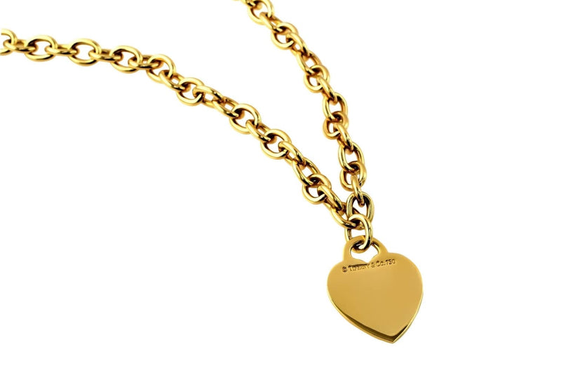 Tiffany & Co. Gold Heart Tag Necklace - Estate – CJ Charles Jewelers