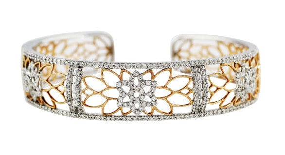 White and Rose Gold Diamond Cuff