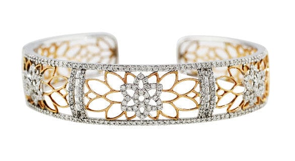 White and Rose Gold Diamond Cuff
