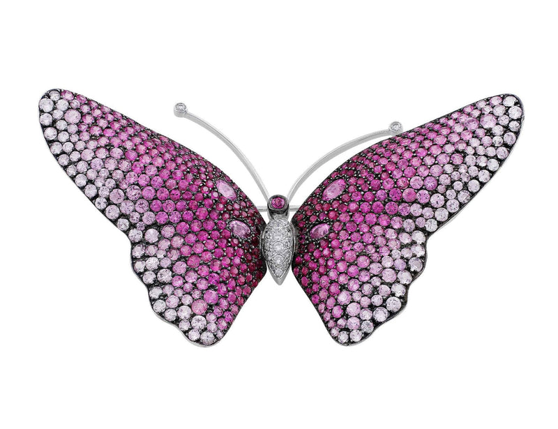 Pink Sapphire Butterfly Pin