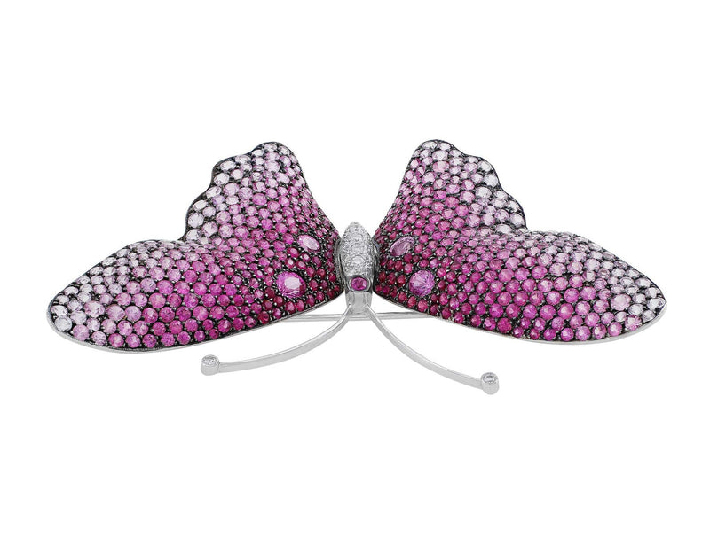 Pink Sapphire Butterfly Pin