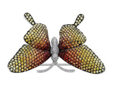 Yellow & Orange Sapphire Butterfly Pin