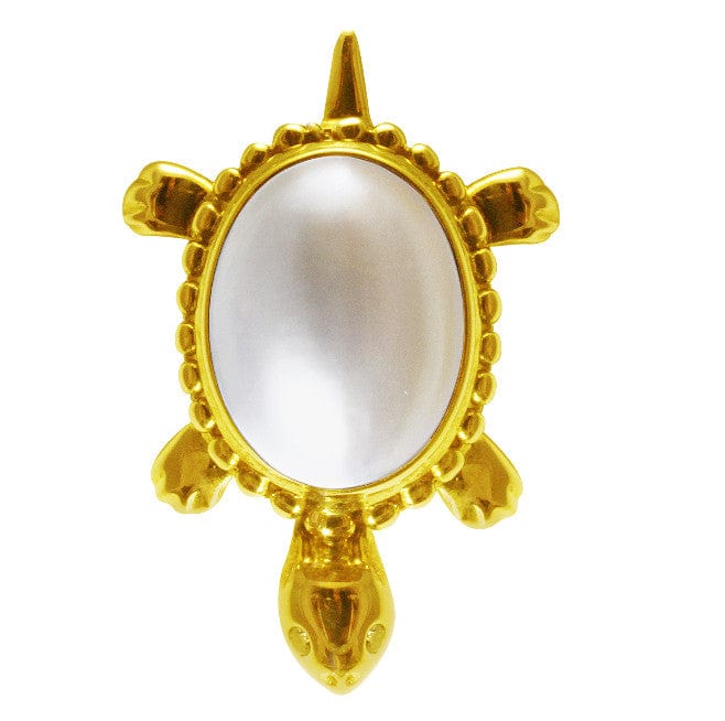 Estate 14k Yellow Gold and Pearl Turtle Pin