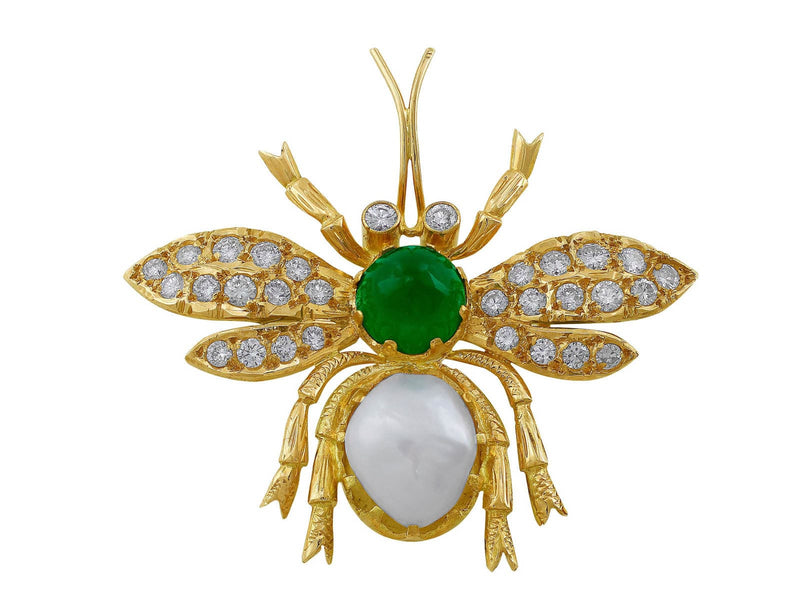 18kt Yellow Gold Wasp Brooch