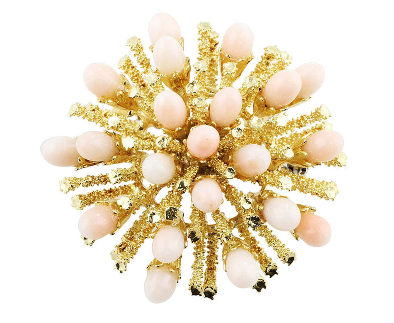 Estate Angel Skin Coral Brooch
