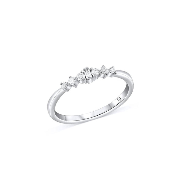 18K White Gold 0.18ctw Diamond Baguette Ring